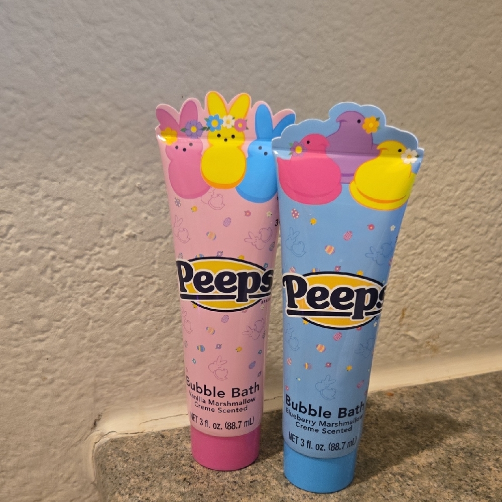 Peeps Kids Bubble Bath Duo — Pink & Blue Marshmallow Scented Set of 2 New